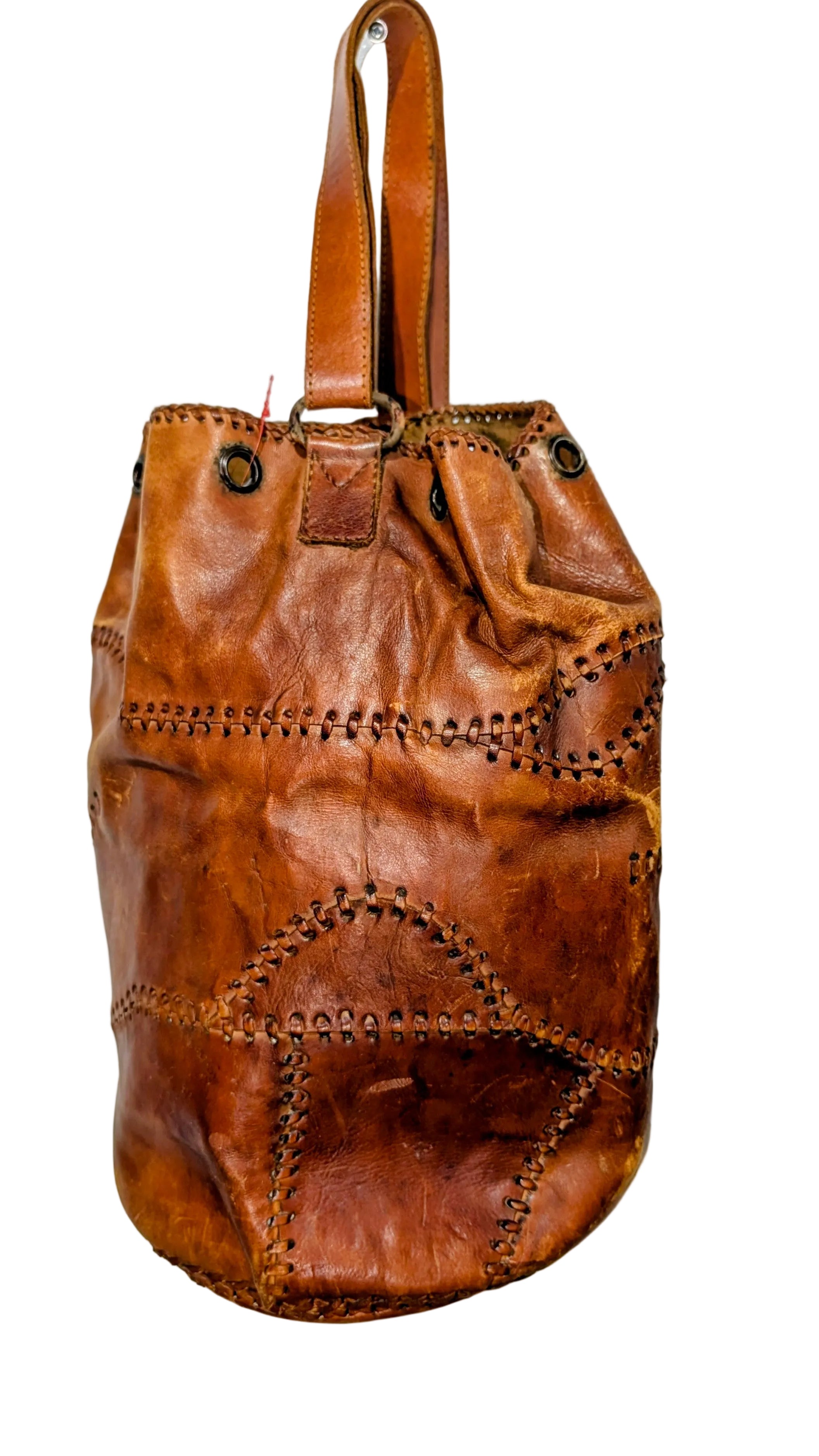 Brown patchwork leather backpack – Cherry Picked