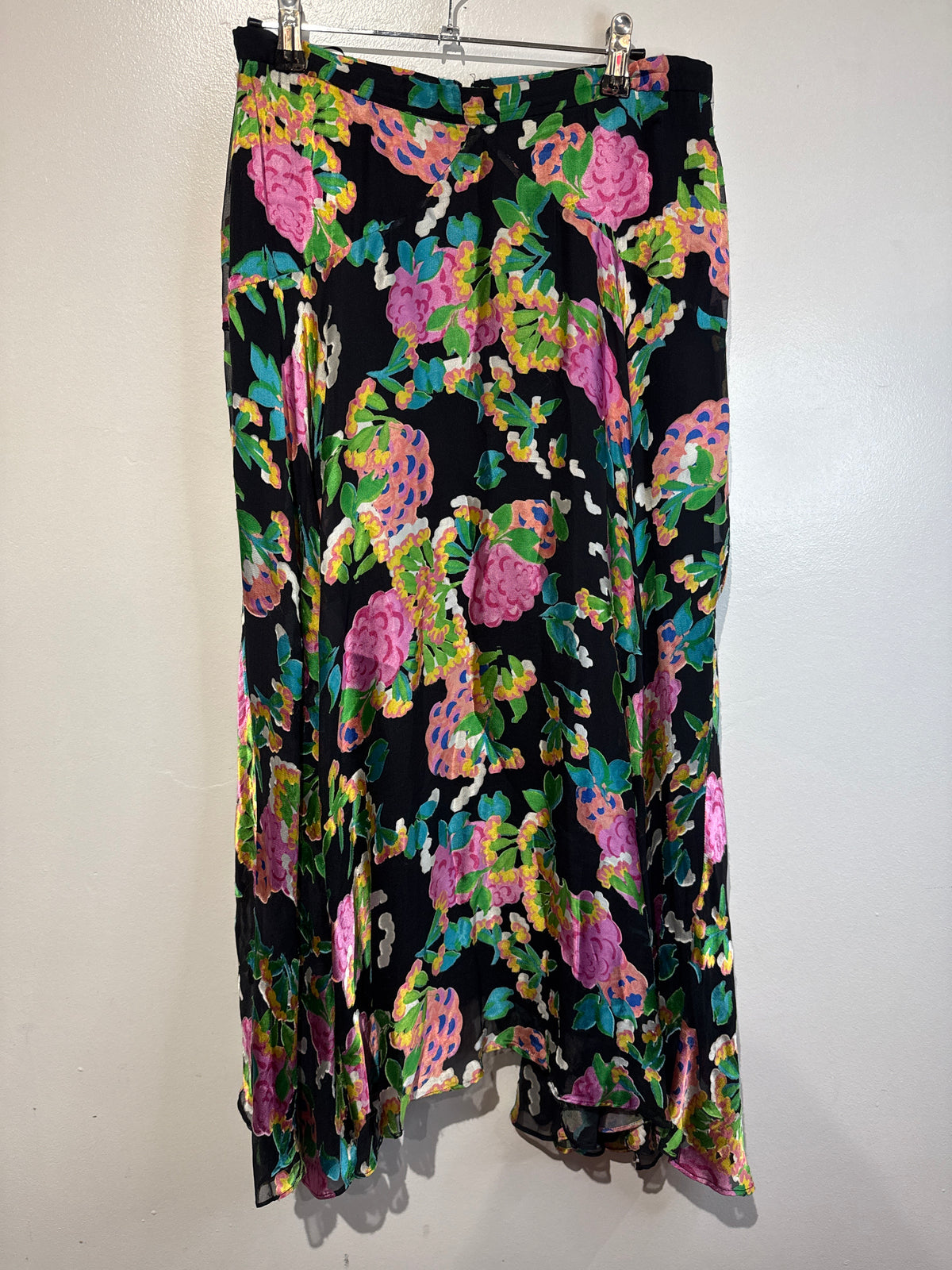 Vevlet floral maxi skirt