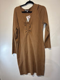 Rib knit l/s dress