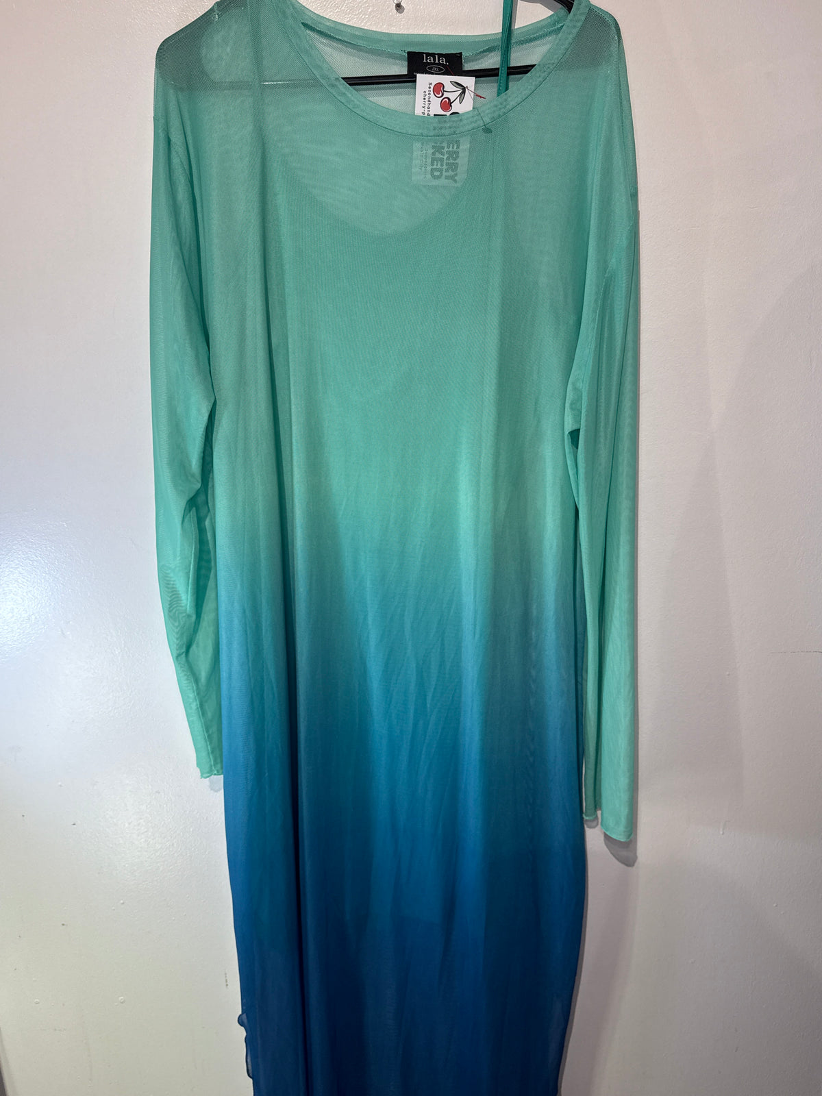 Gradient sheer layered dress
