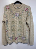 Vintage floral embellished sweater