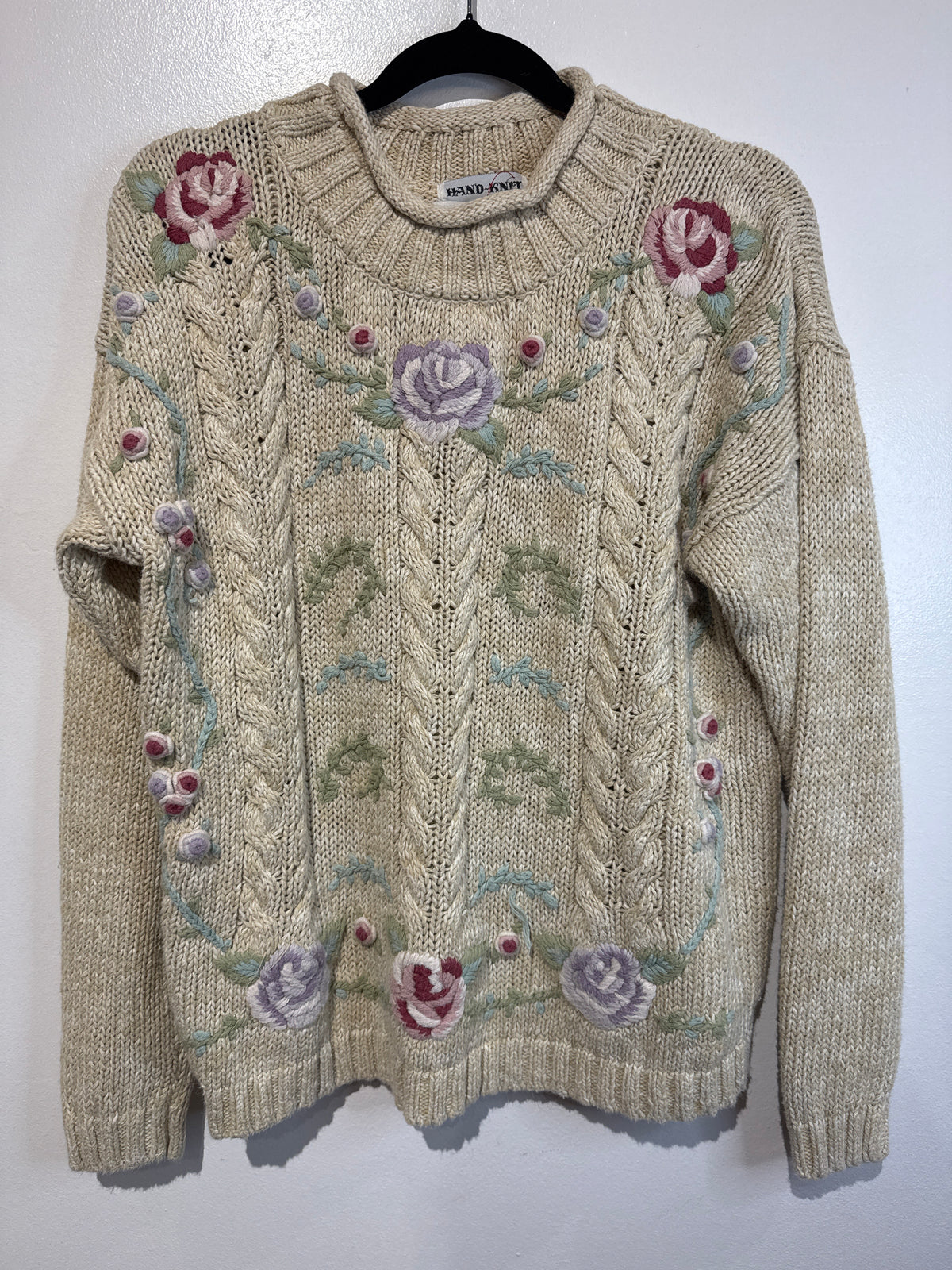 Vintage floral embellished sweater