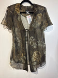 Sheer floral tie-front top