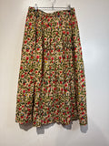Flower midi cotton skirt