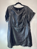 Faux leather s/s dress