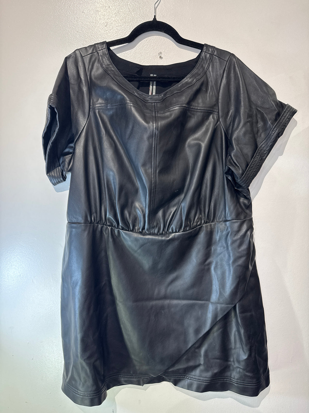 Faux leather s/s dress