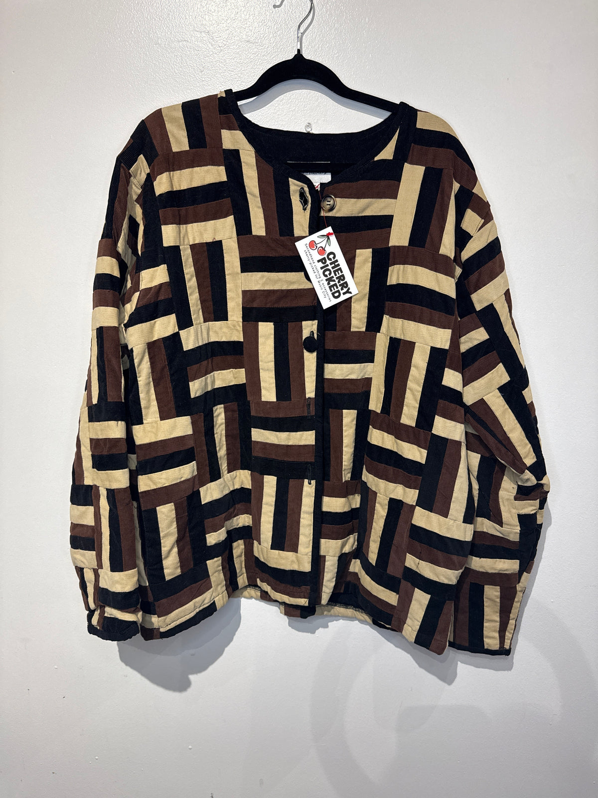 Cord patchwork vintage jacket