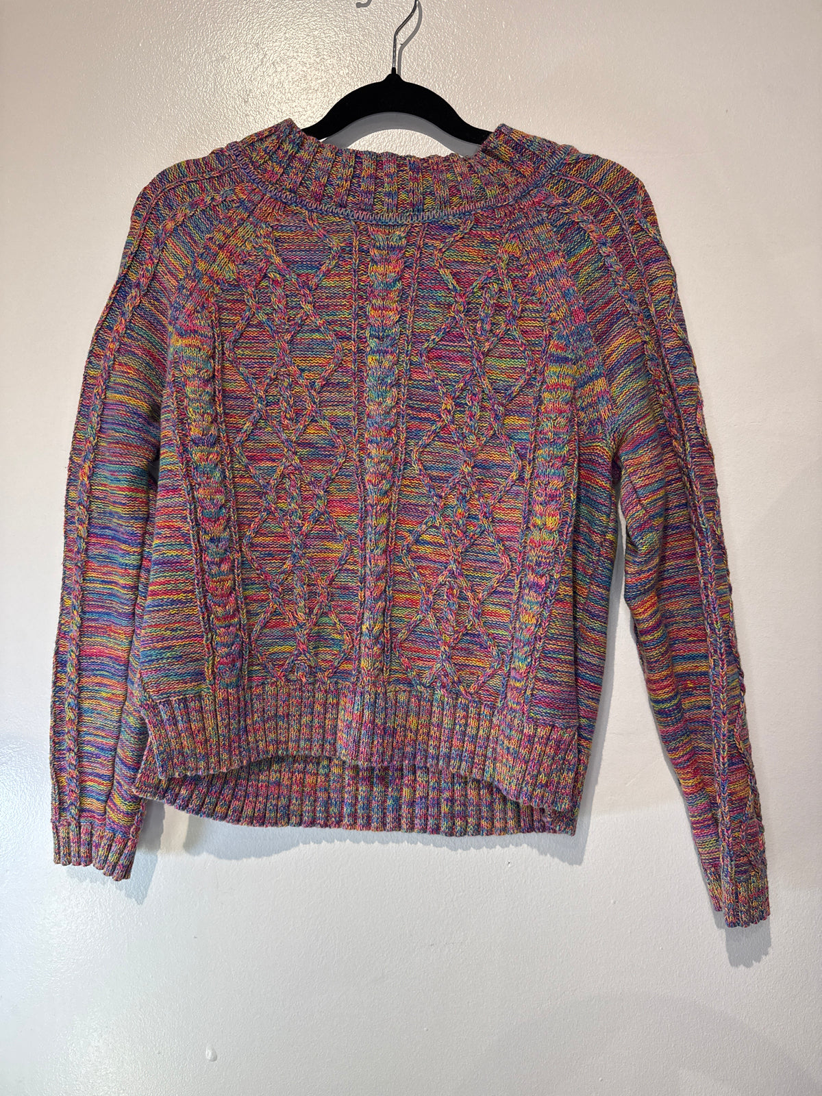 Rainbow cable knit sweater