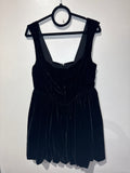 Black velvet drop waist dress