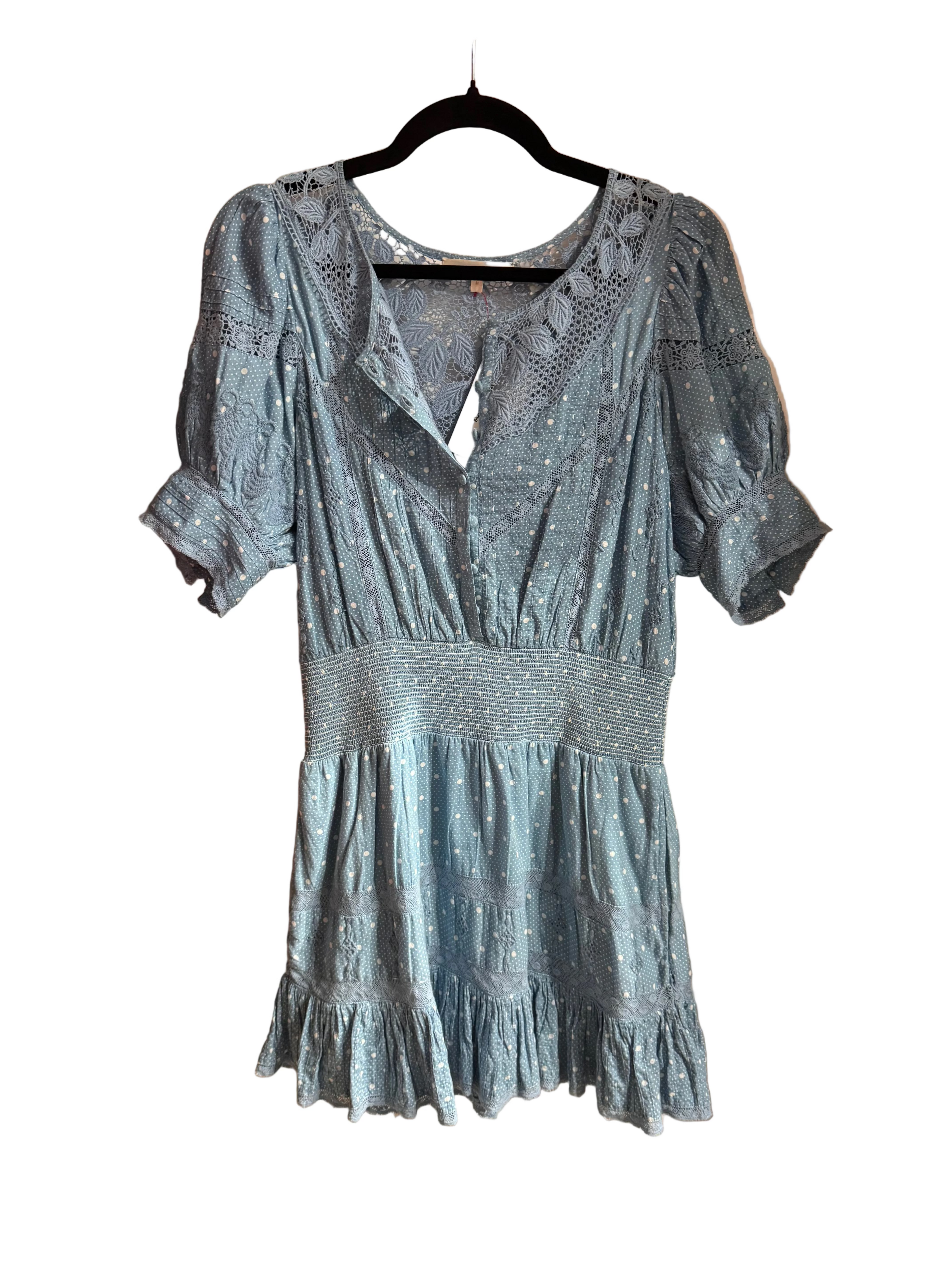 Blue floral lace dress