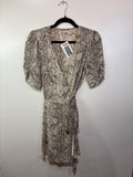 Snake print wrap dress
