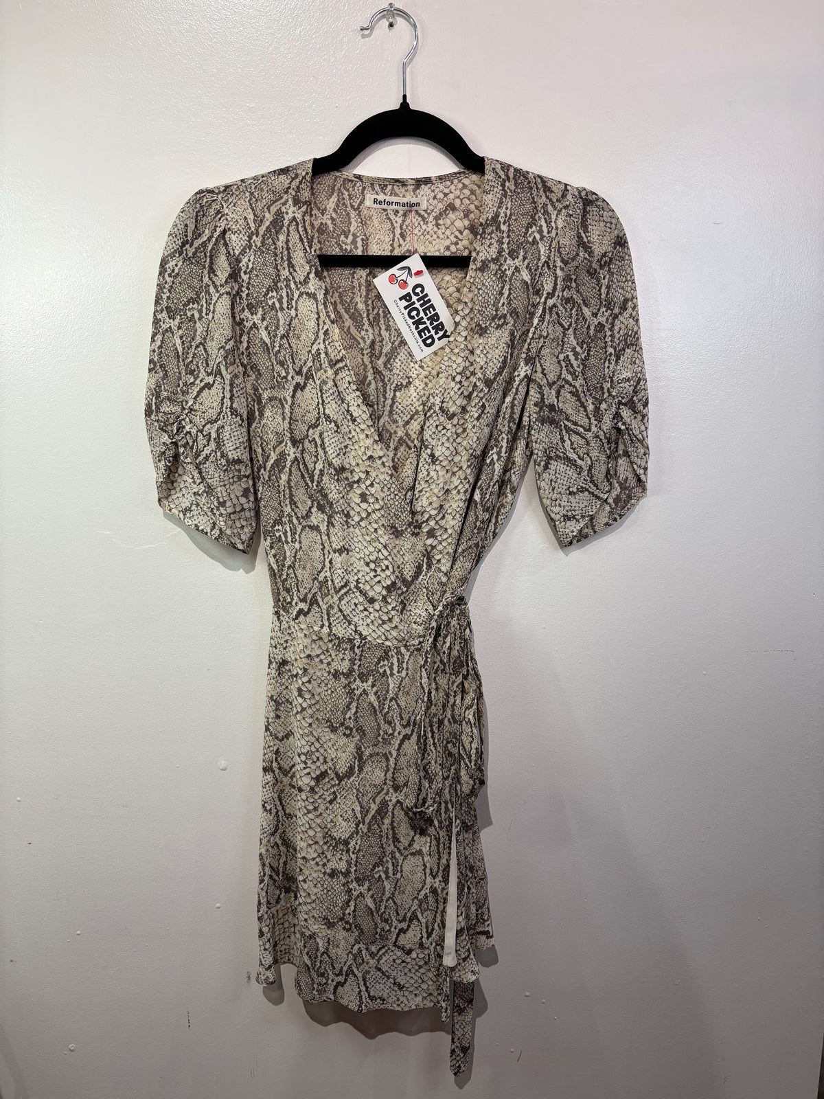 Snake print wrap dress