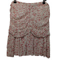 Ganni white & red floral ruched skirt