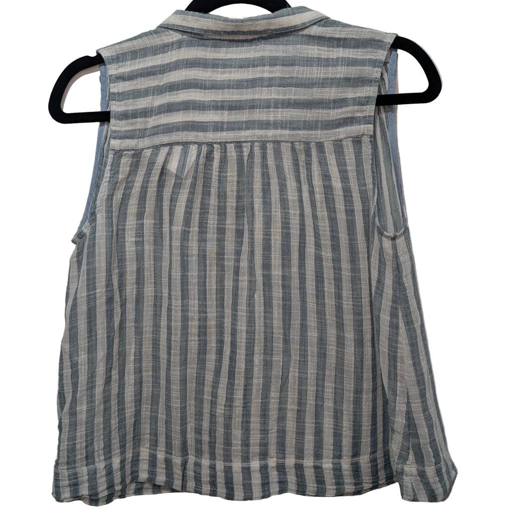 Holding Horses striped sleeveless cropped button-up