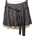 Floral Cutwork silk mini skirt