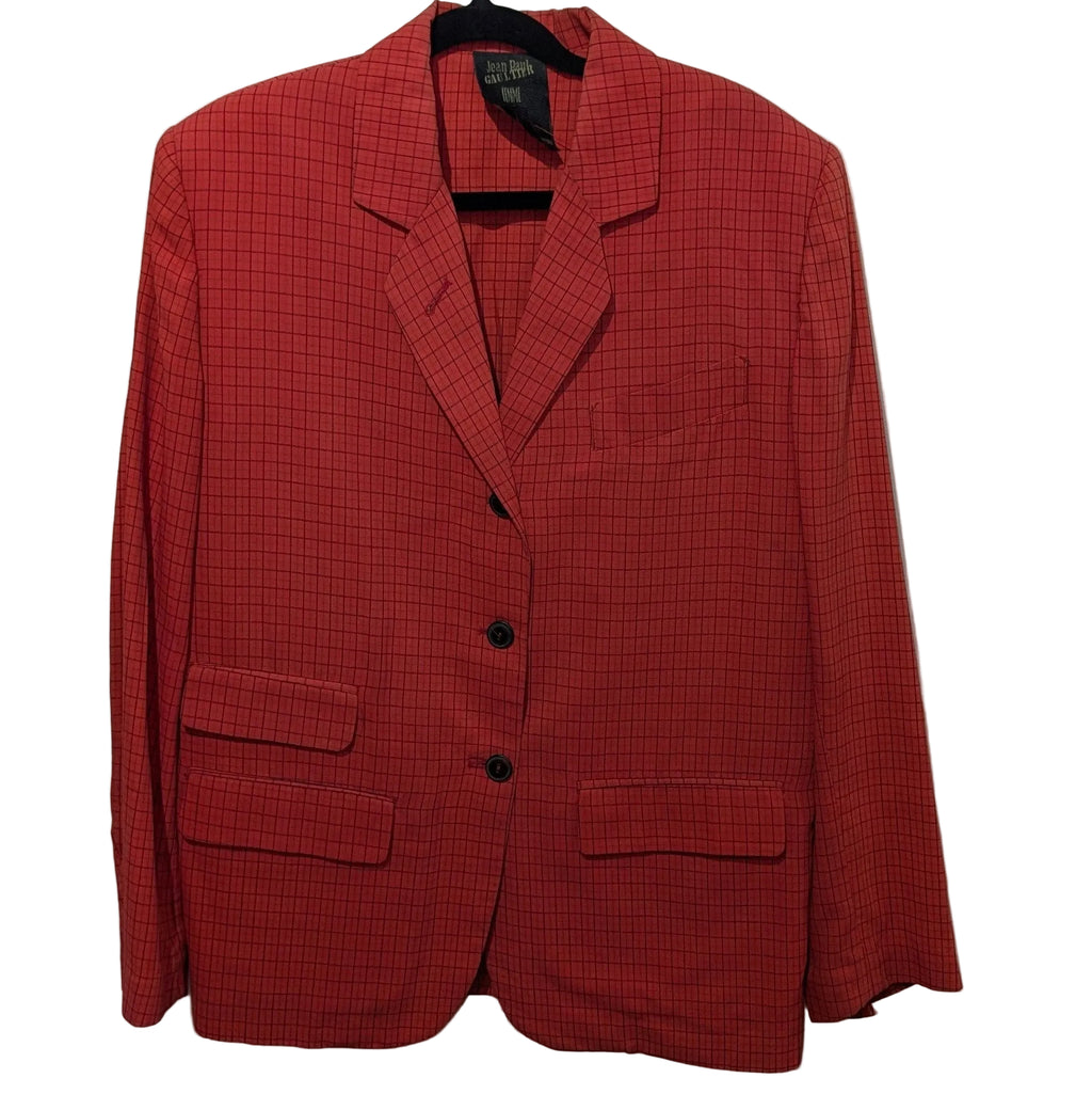 Red plaid blazer -Jean Paul Gaultier