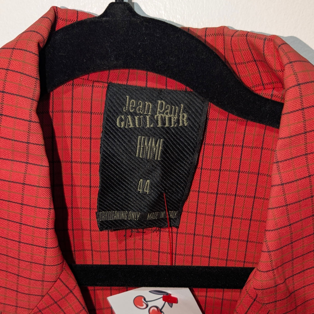 Red plaid blazer -Jean Paul Gaultier