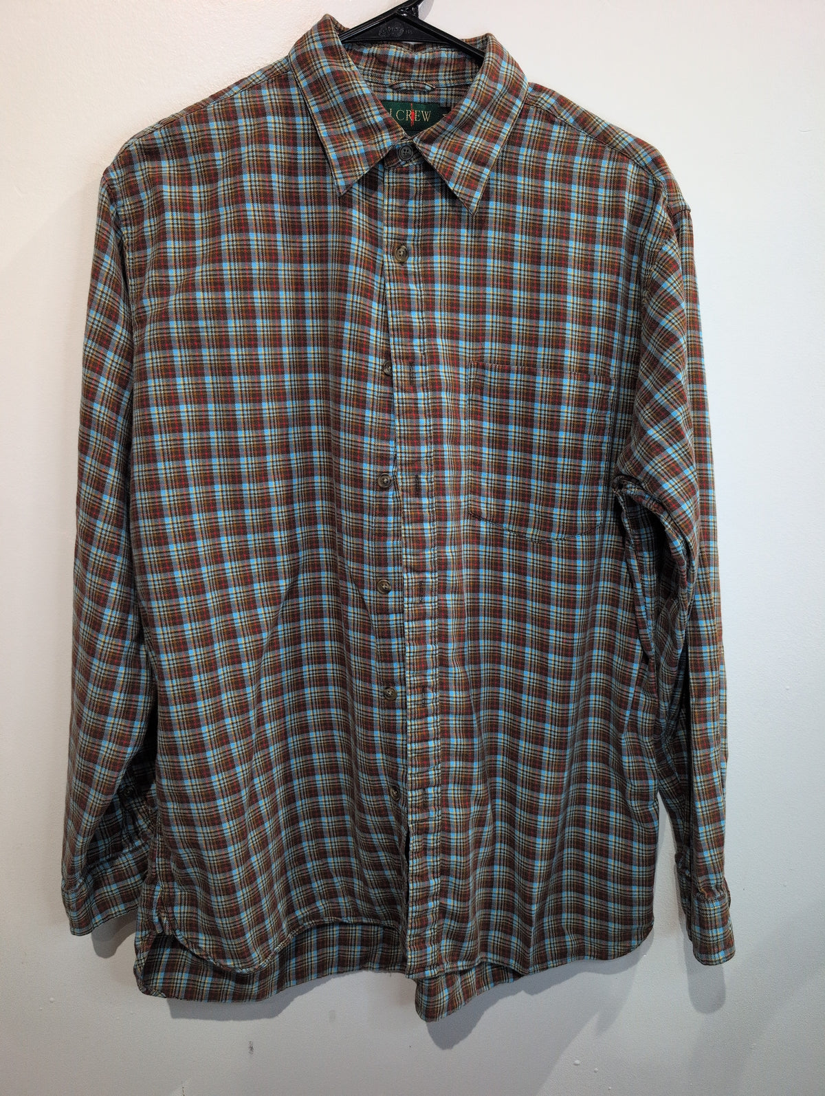 Plaid cotton button up shirt