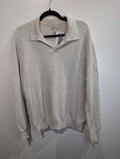 Waffle knit henley sweater