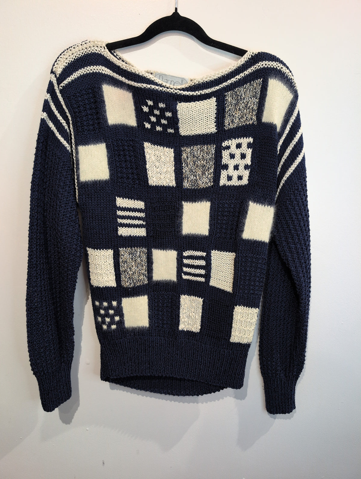 Vintage patchwork knit sweater
