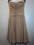 Silky strapless evening gown