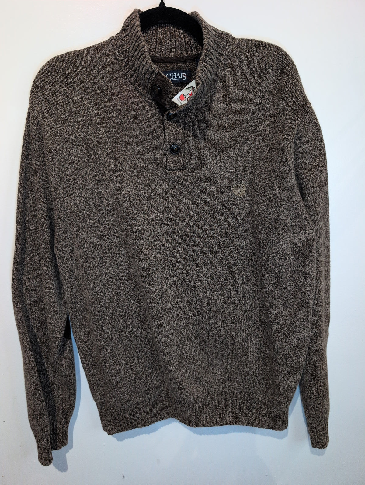Brown knit elbow patch sweater