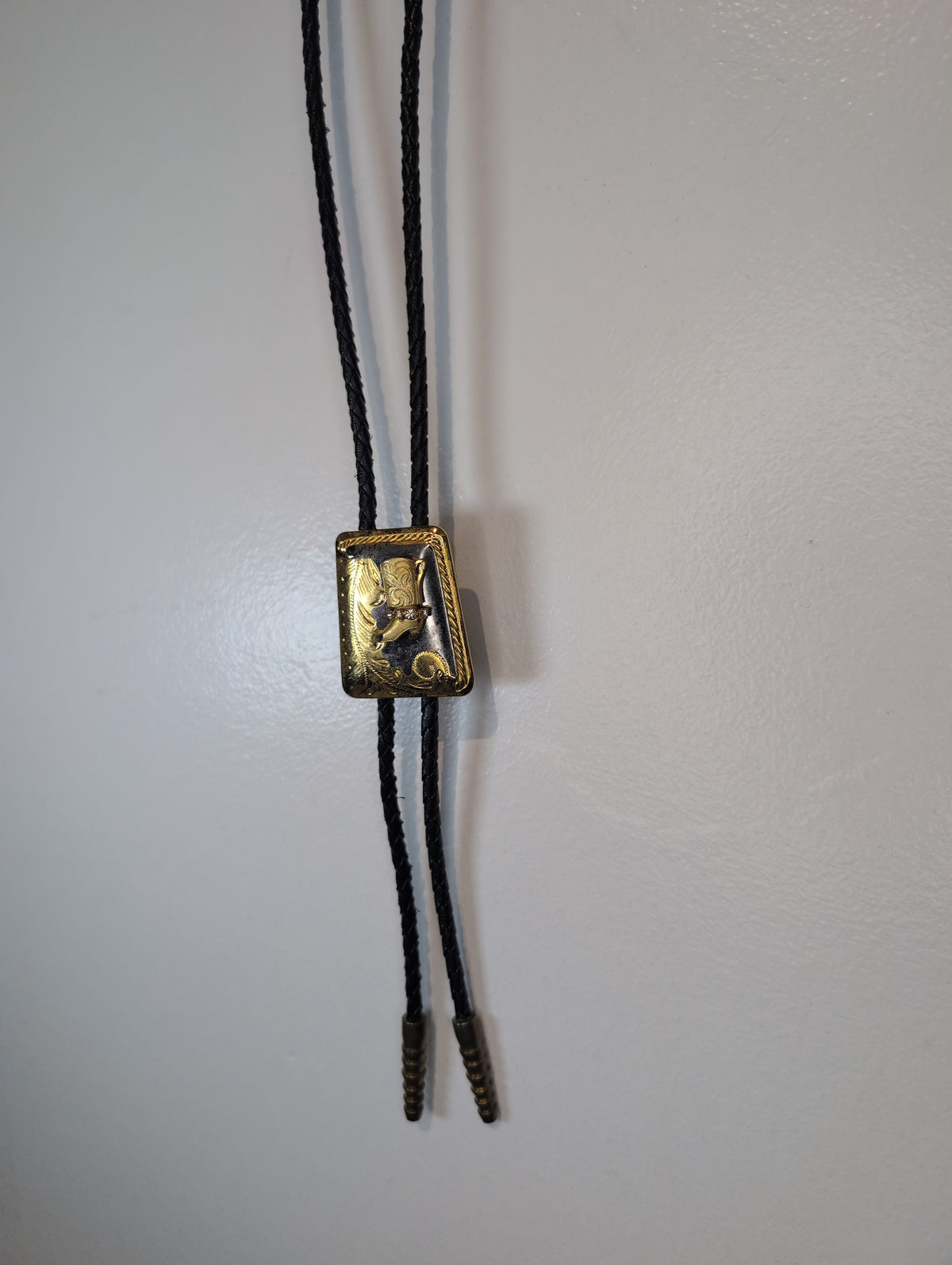 Cowboy boot bolo tie