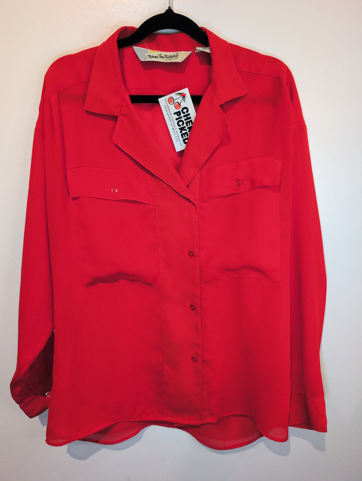 DVF red vintage blouse