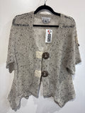 Vintage large button s/s knit top