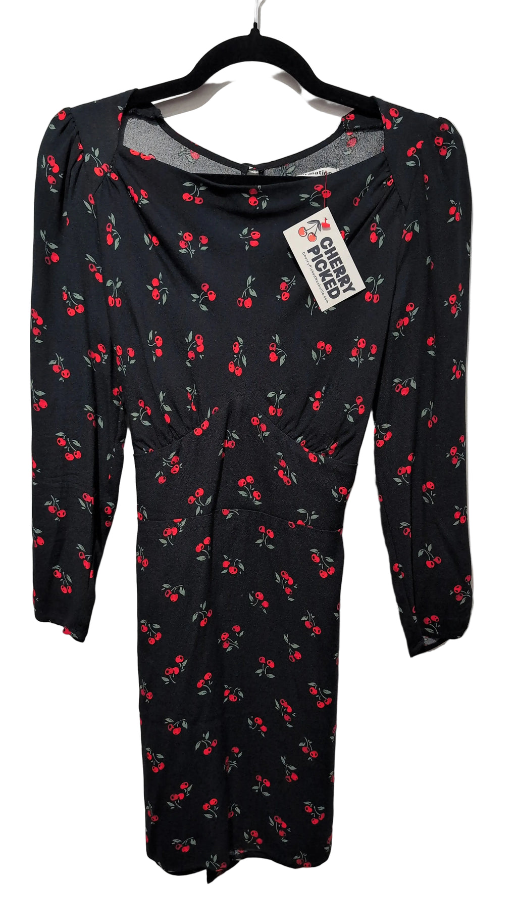 cherry l/s mini dress