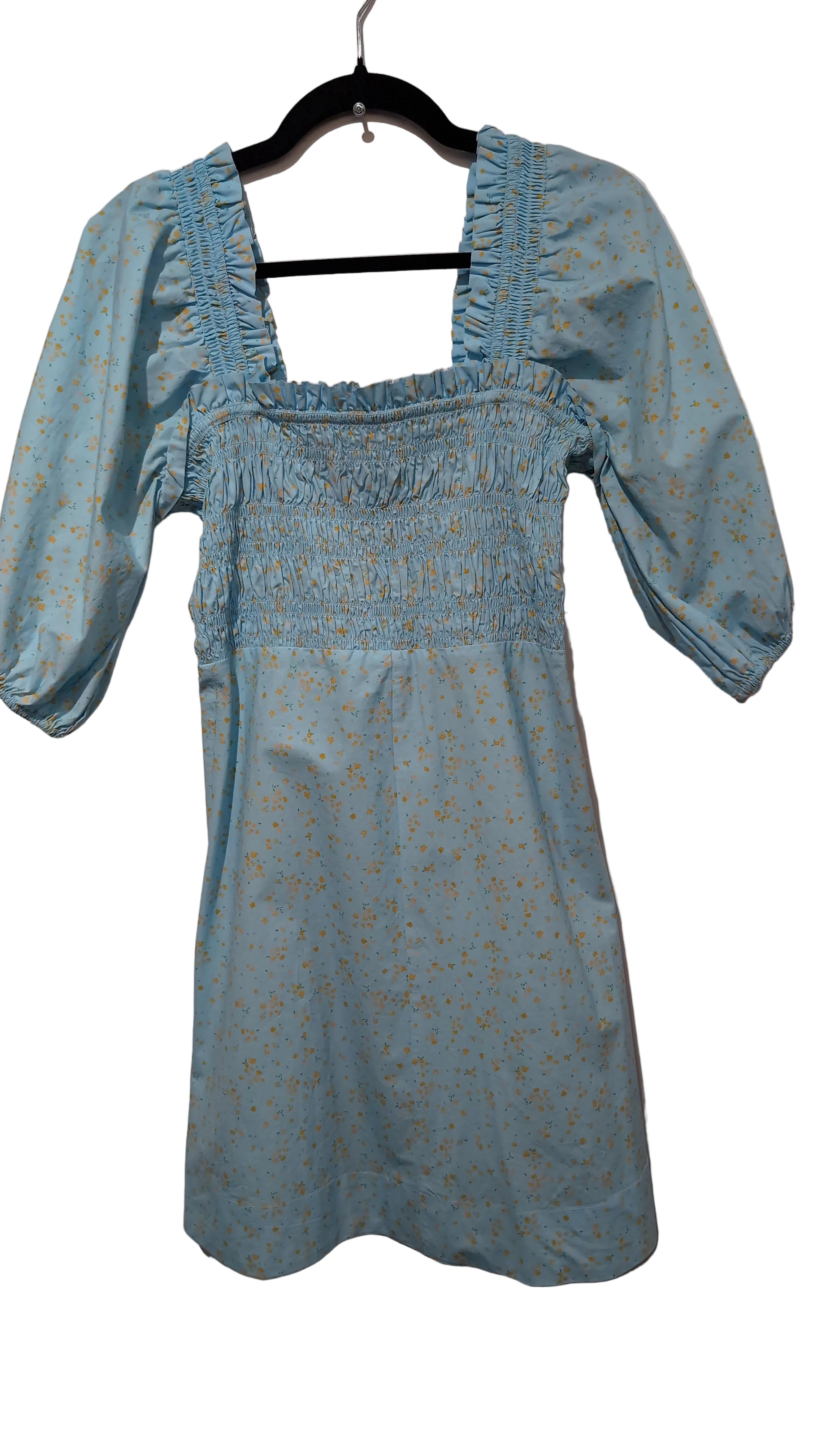 Flowy blue floral dress