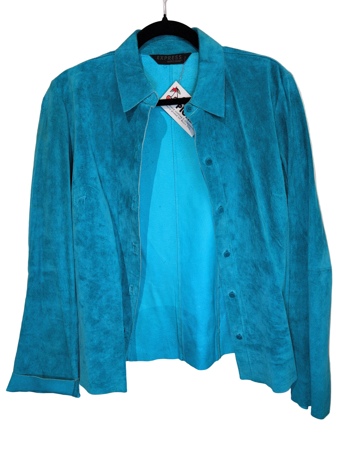 Teal suede light jacket