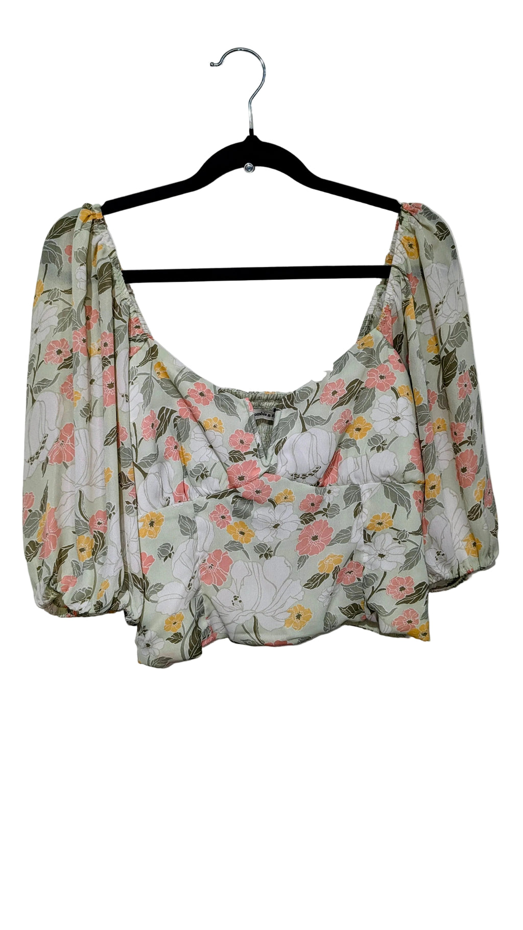 Floral quarter sleeve blouse