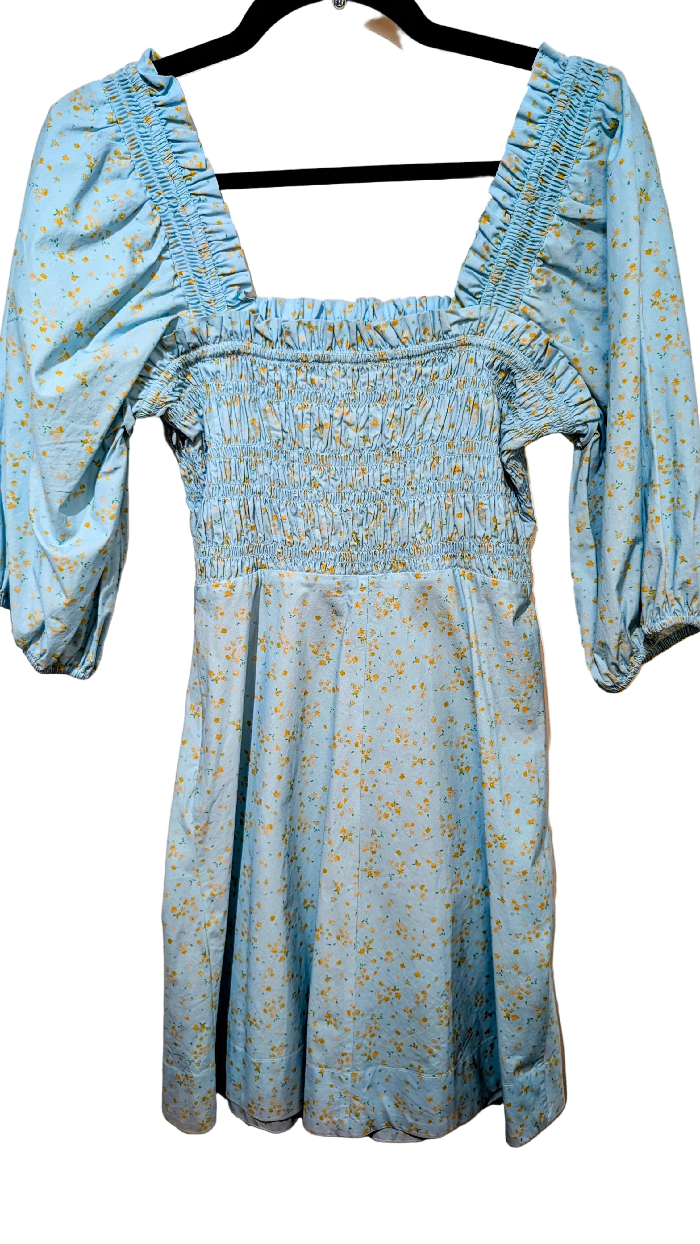 Flowy blue floral dress