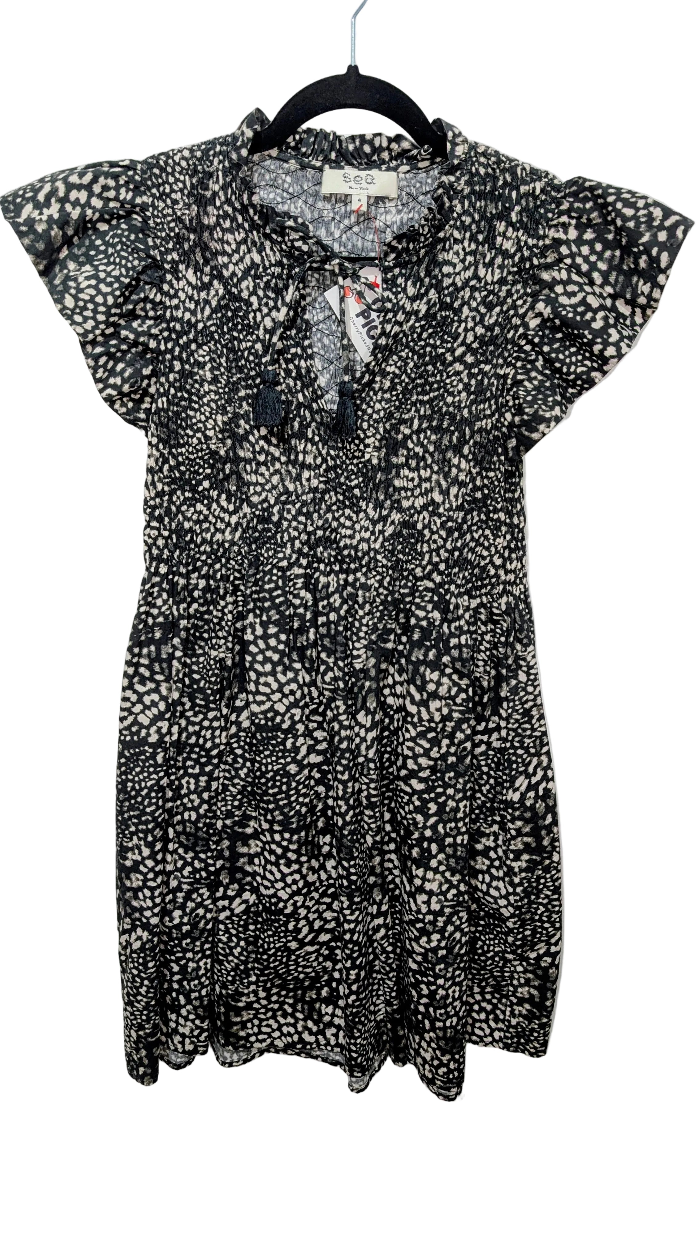 Black & white speckled dress