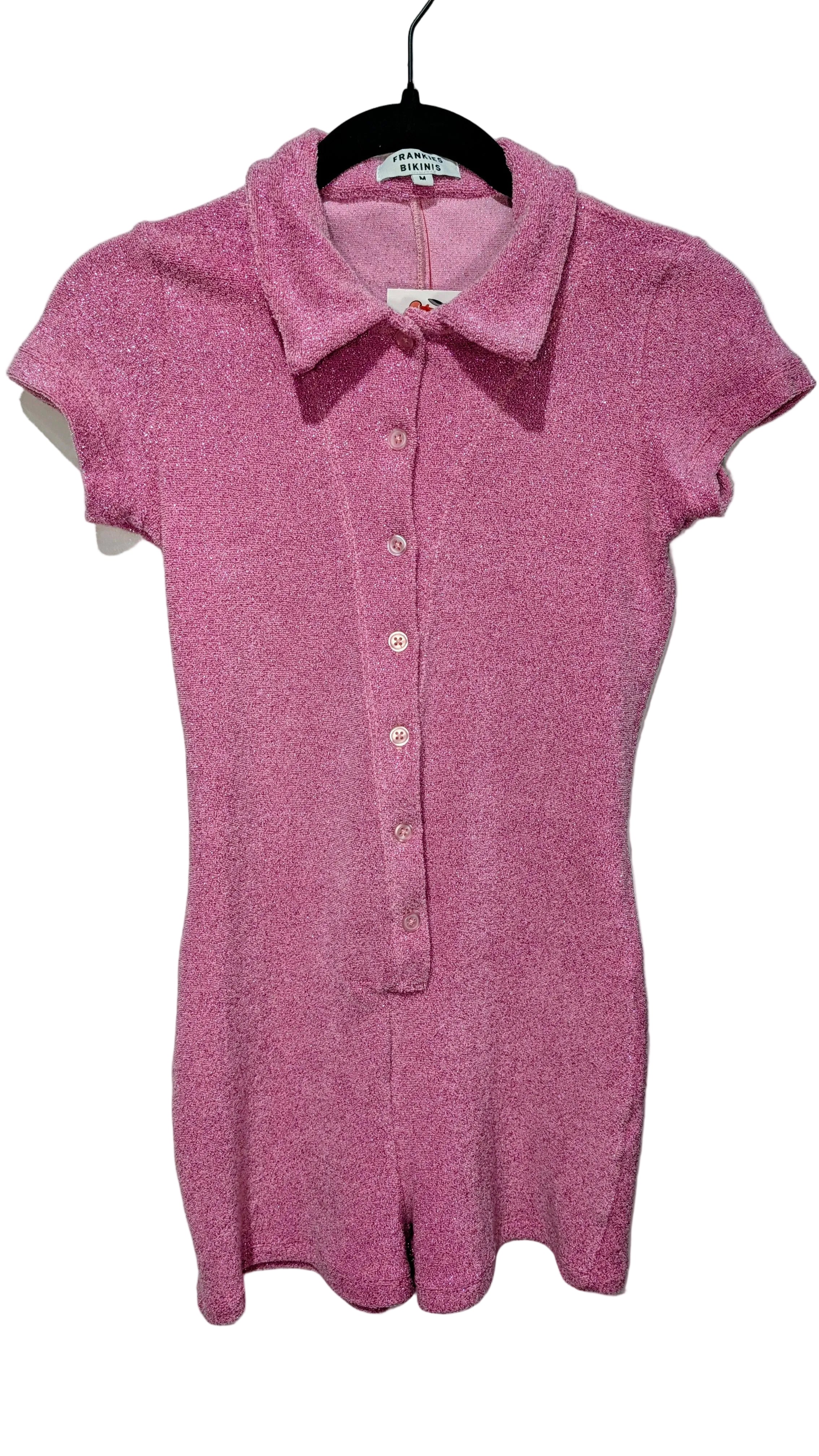 pink glitter beach coverup/romper