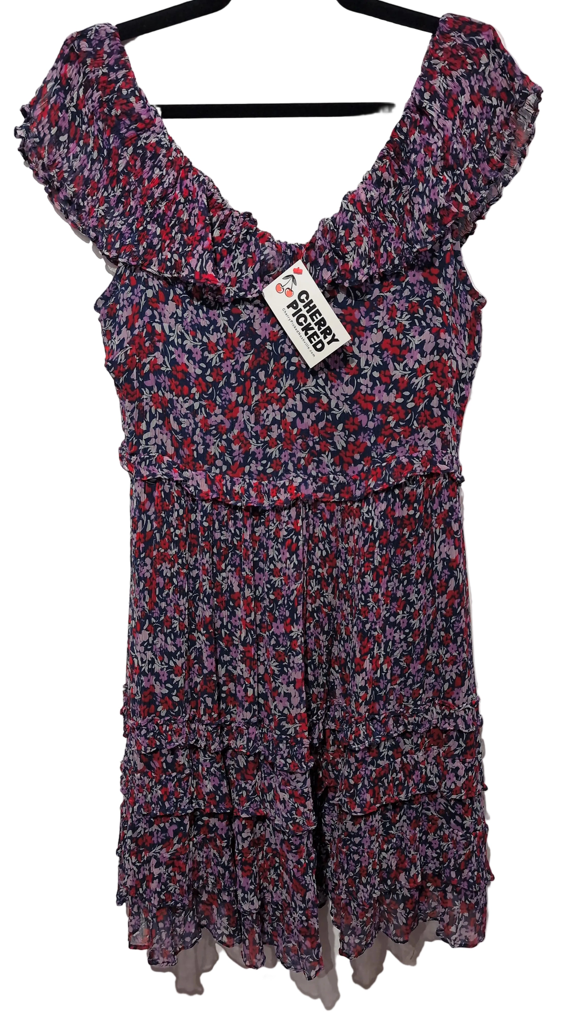 floral ruffle collar dress