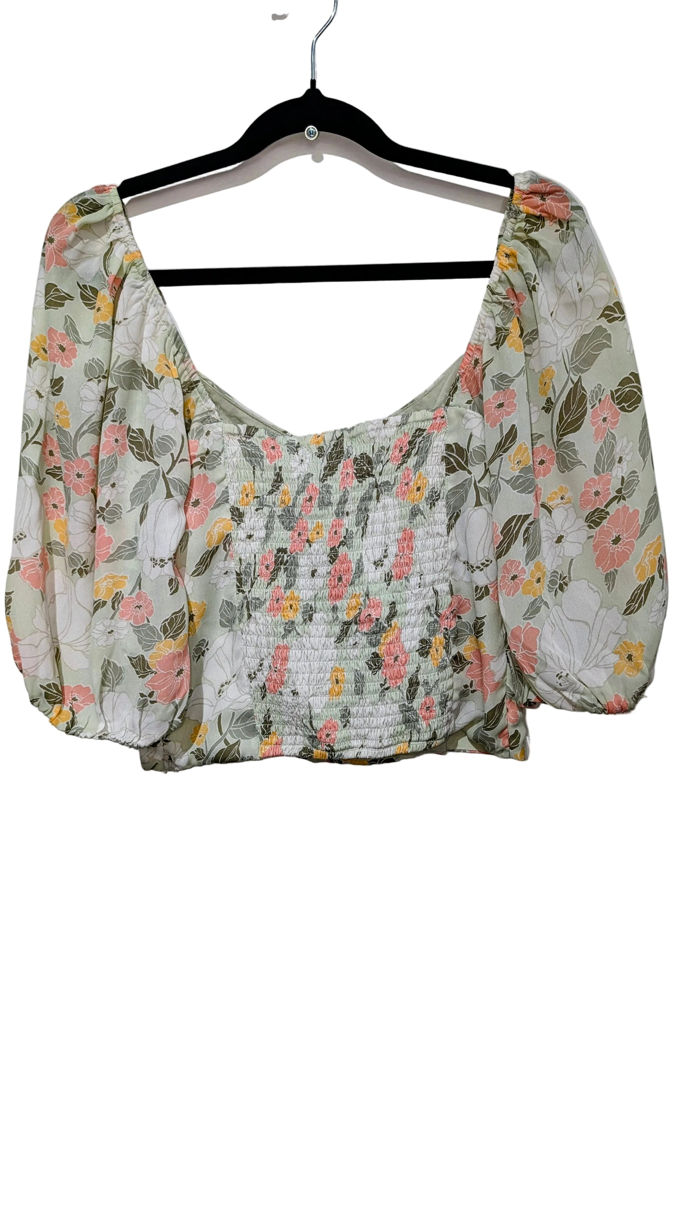 Floral quarter sleeve blouse