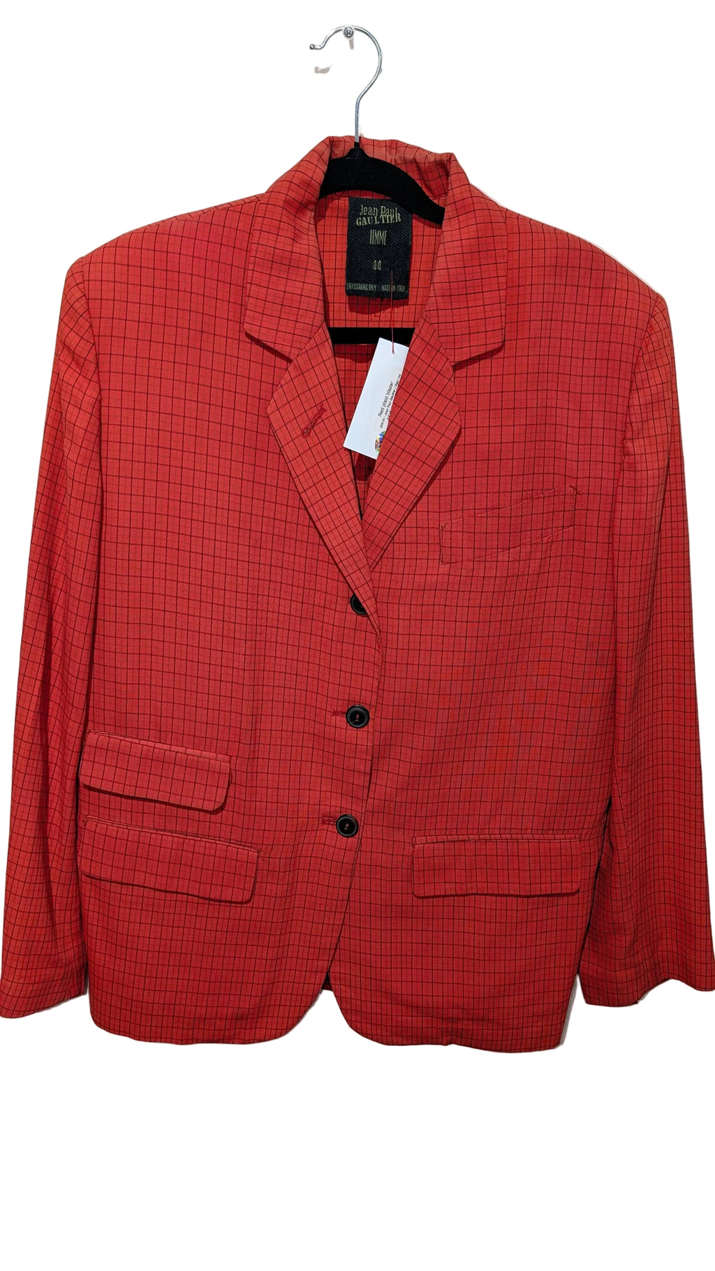 Red plaid blazer -Jean Paul Gaultier
