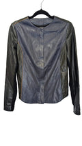 Black & navy leather jacket