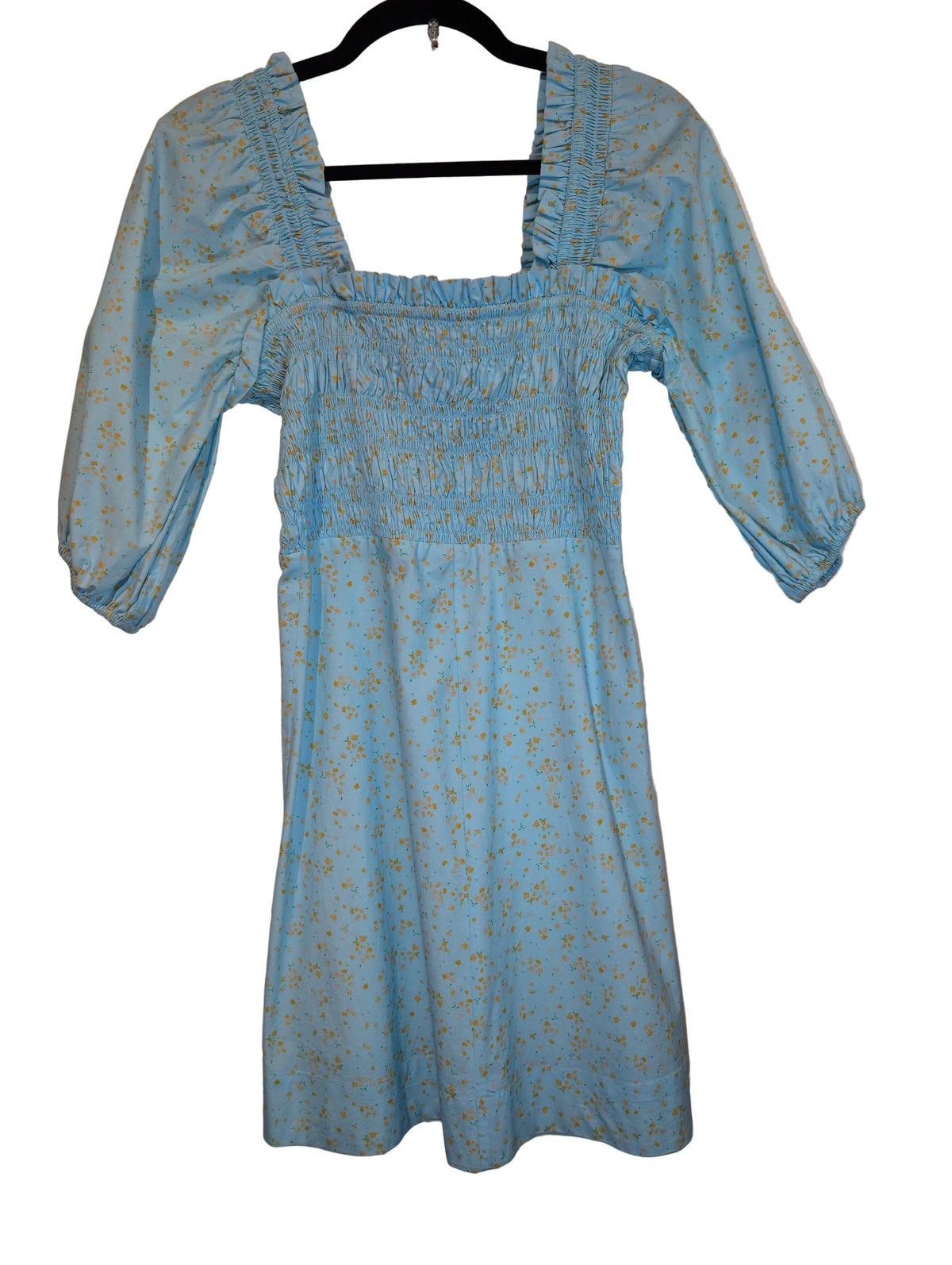 Flowy blue floral dress